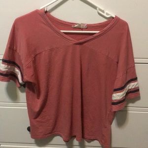 This is a pink wife v neck T-shirt